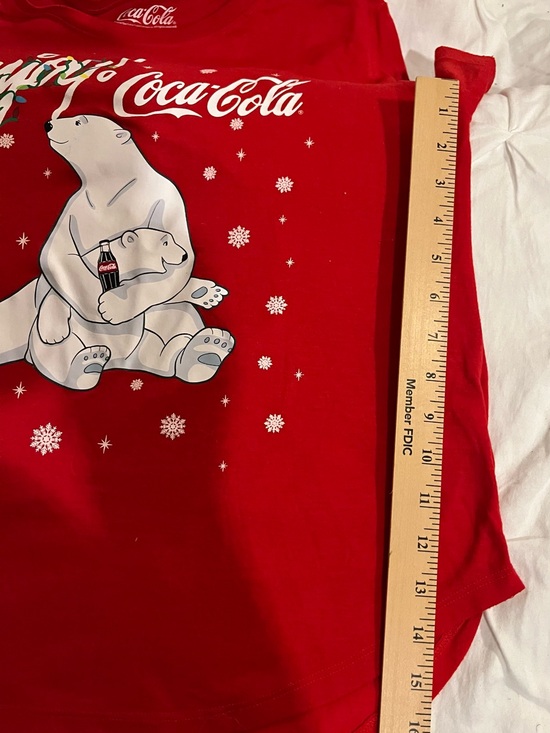 Coca Cola Tops - Coca-Cola Red Holiday Polar Bear Tee with White Snowflake Print